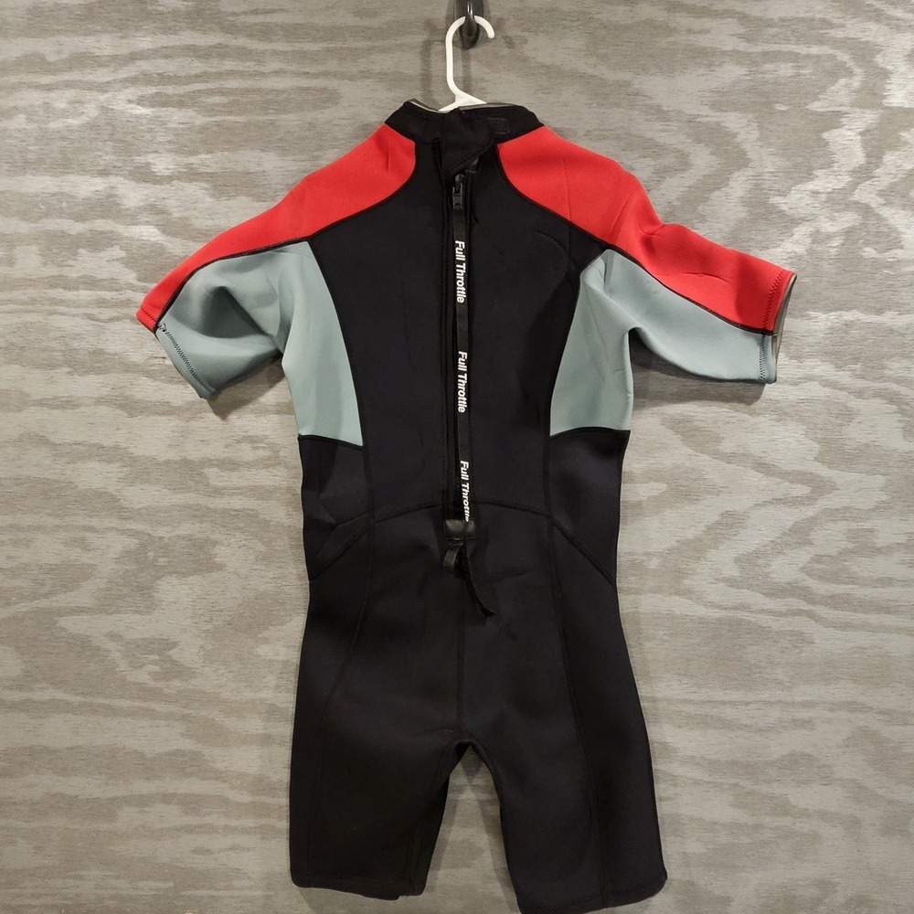 Full Throttle Red Black Gray Shorty Wetsuit Unisex Adult SZ Large Comfort